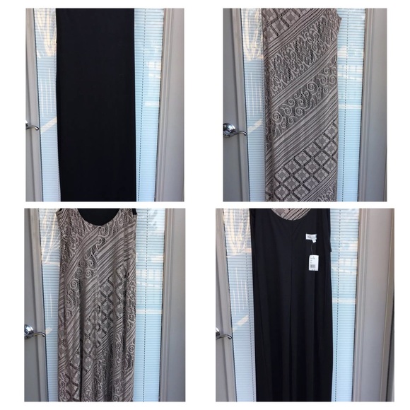 NWT Harlow Maxi Dress Taupe Knit Lace Fringe Hem - Picture 5 of 8